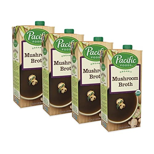 Pacific Foods Organic Mushroom Broth, 32-Ounce Carton Pack of 4
