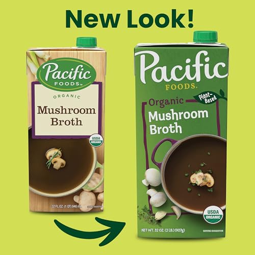 Pacific Foods Organic Mushroom Broth, 32 oz Carton Case of 12
