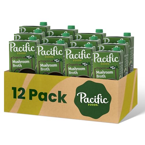 Pacific Foods Organic Mushroom Broth, 32 oz Carton Case of 12