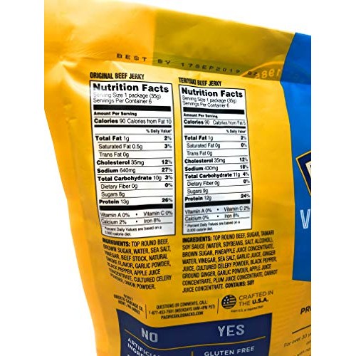 Pacific Gold Beef Jerky Original &Amp; Teriyaki, 12 Count Per Bag 2
