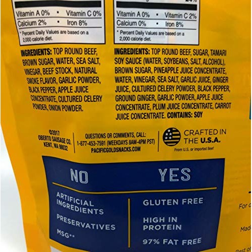 Pacific Gold Beef Jerky Original &Amp; Teriyaki, 12 Count Per Bag 2