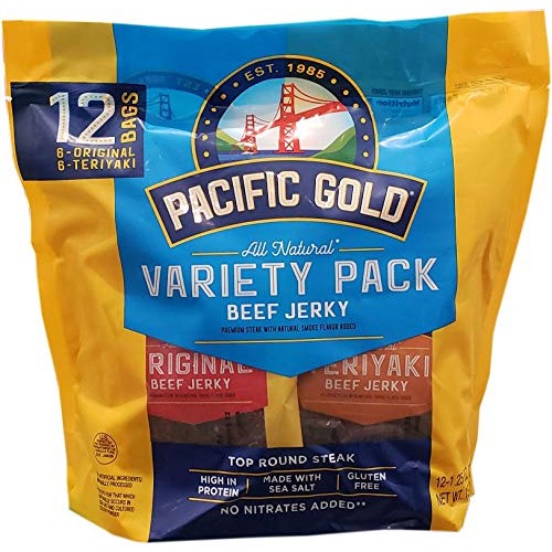 Pacific Gold Beef Jerky Original &Amp; Teriyaki, 12 Count