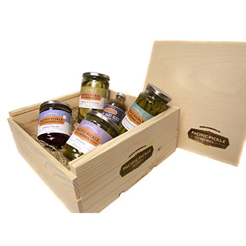 Pickle Gift Set In Branded Wood Crate 5-Pack - Variety Of Pick