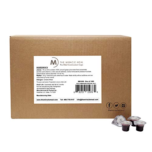 The Miracle Meal | 1 Box Of 1000 Pre Filled Communion Cups With