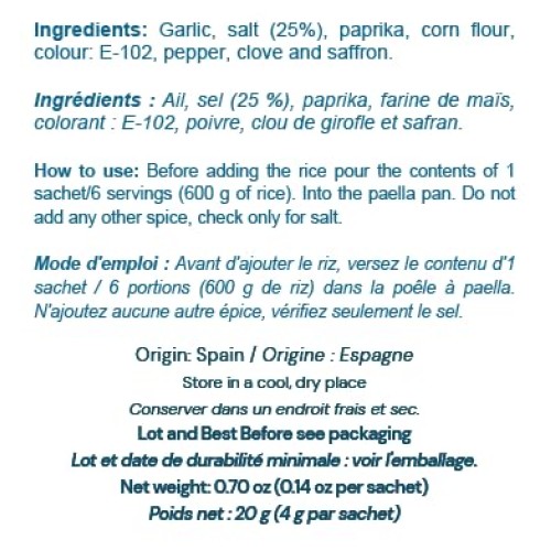 Paellero Paella Seasoning from Spain (5 packets) (Pack of 2)