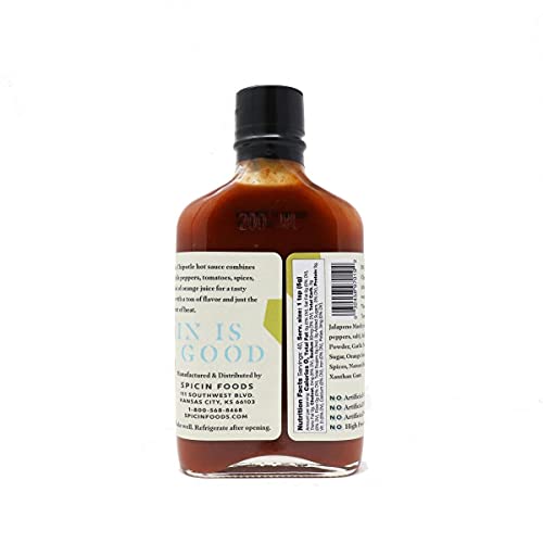 Chipotle Pepper Hot Sauce - 7Oz Bottle - Made In Usa With Jalape
