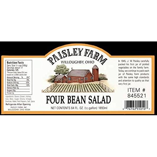Paisley Farm Natural Four Bean Salad Glass 35.5 Fl Oz Each 2Pack