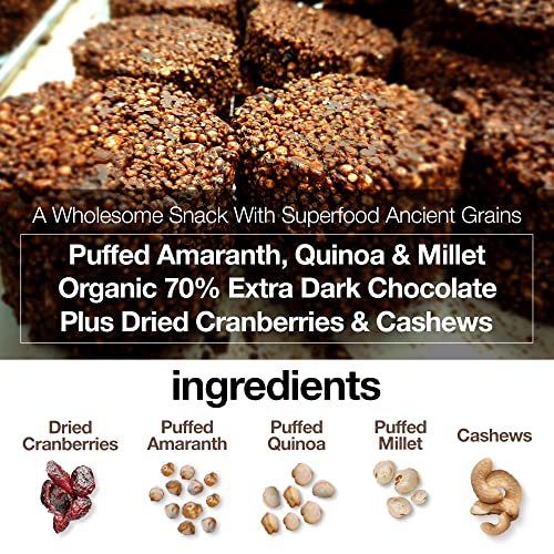 Paktli Foods Organic 70% Extra Dark Chocolate with Dried Cranber...