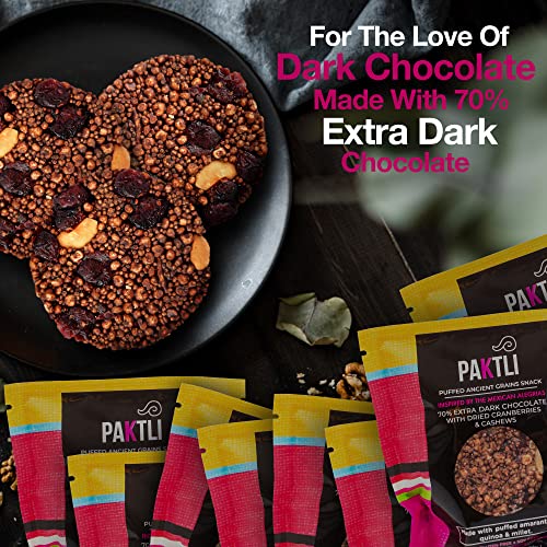 Paktli Foods Organic 70% Extra Dark Chocolate with Dried Cranber...