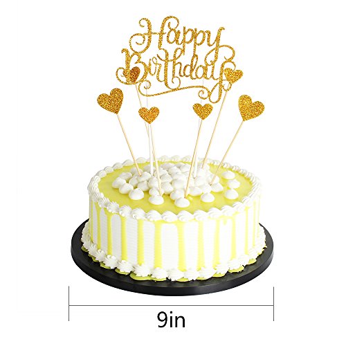 Palasasa Happy Birthday Cake Toppers Gold Glitter Letters Happy