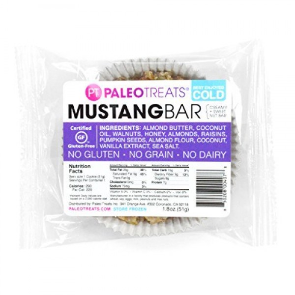 Paleo Treats Mustang Bar: Paleo Cookie, Gluten-Free, Grain-Free,