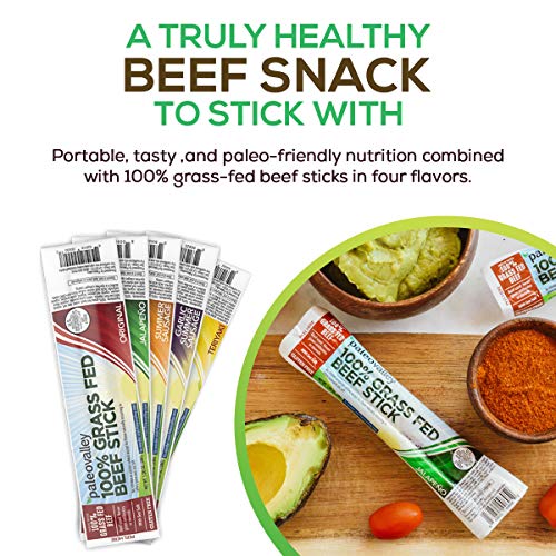 Paleovalley: 100% Grass Fed Beef Sticks 10 Count - Original Fl
