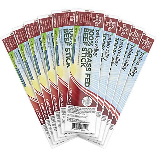 Paleovalley: 100% Grass Fed Beef Sticks 10 Count - Original Fl