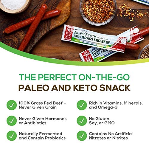 Paleovalley: 100% Grass Fed Beef Sticks 10 Count - Garlic Summ