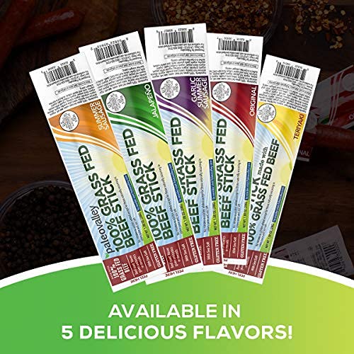 Paleovalley: 100% Grass Fed Beef Sticks 10 Count - Garlic Summ