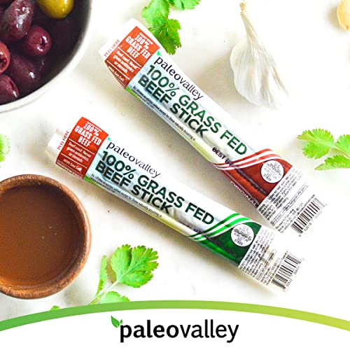 Paleovalley: 100% Grass Fed Beef Sticks 10 Count - Garlic Summ