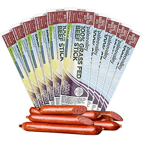 Paleovalley: 100% Grass Fed Beef Sticks 10 Count - Garlic Summ