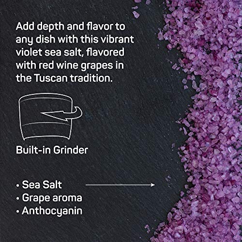 Palermo Grape Infused Violet Sea Salt With Grinder, Kosher, All