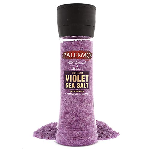 Palermo Grape Infused Violet Sea Salt With Grinder, Kosher, All
