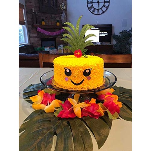 Palksky Glitter Big Pineapple Cake Topper Set With Eyes, Dimple,