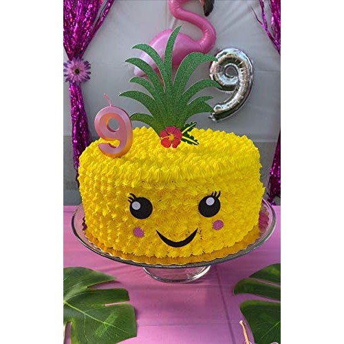 Palksky Glitter Big Pineapple Cake Topper Set With Eyes, Dimple,