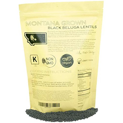 Grown In Montana Black Beluga Lentils • 4 Lb Resealable Bag • No