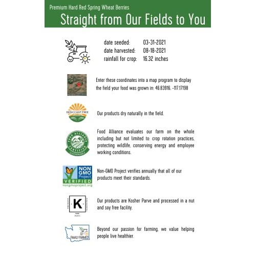 Non-Gmo Project Verified Hard Red Spring Wheat | 100% Non-Irradi