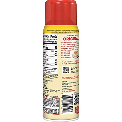 Pam No-Stick Cooking Spray - Original - Canola Oil Blend - Net W