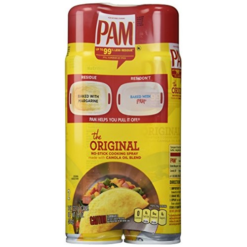 Pam No-Stick Cooking Spray Cans, 16 Ounce, 2 Pack