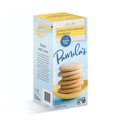 Pamelas Lemon Shortbread Gluten Free Cookies, 6.25 Oz Boxes, 6