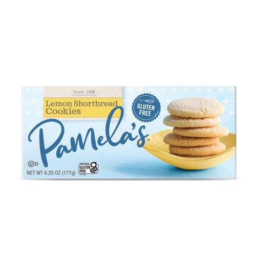 Pamelas Lemon Shortbread Gluten Free Cookies, 6.25 Oz Boxes, 6