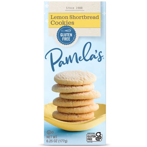 Pamelas Lemon Shortbread Gluten Free Cookies, 6.25 Oz Boxes, 6
