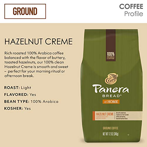 Panera Hazelnut Crème, Ground Coffee, Flavored Coffee, Bagged 12Oz.