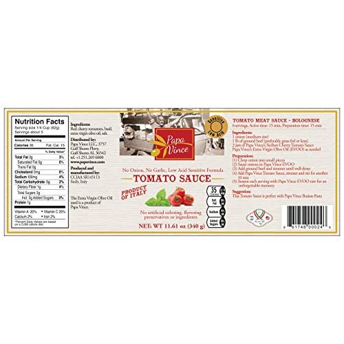 Papa Vince Italian Gourmet Food Basket Set Ingredients Are Local