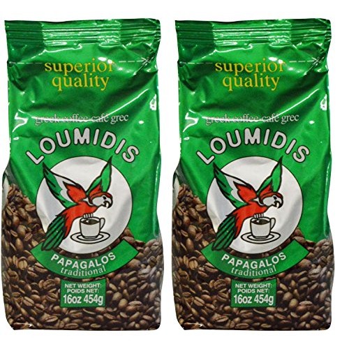 Loumidis Greek Ground Coffee Papagalos Traditional 2 Pack 16 Ou