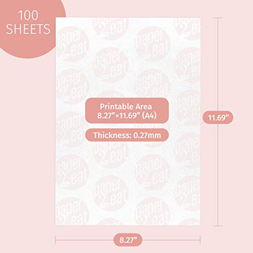 Paper2Eat Wafer Paper Sheets Standard 8.27“ X 11.69“ – 100 Count