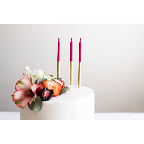 Papyrus Birthday Candles, Gold Dip Purple, Aqua &Amp; Fuchsia 24-Co