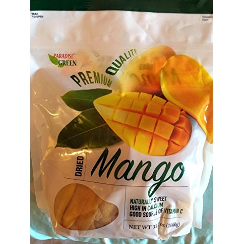 Paradise Green Dried Mango Premium Quality 35 Oz 1 Pack