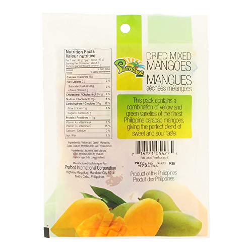 Paradise Dried Mixed Mangoes, The Original Philippine Carabao Ma