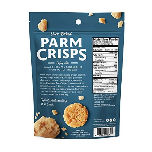 Parmcrisps, 100% Cheese Crisps, Keto Friendly, Gluten Free, 1.75