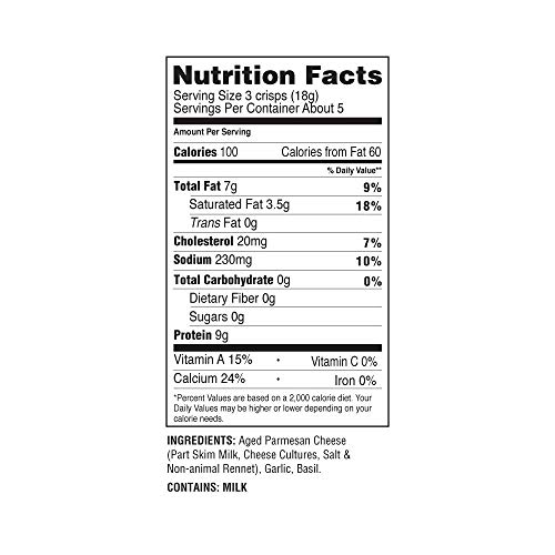 Parmcrisps Basil Pesto Parmesan Cheese Crisps, 3 Oz Pack Of 4,