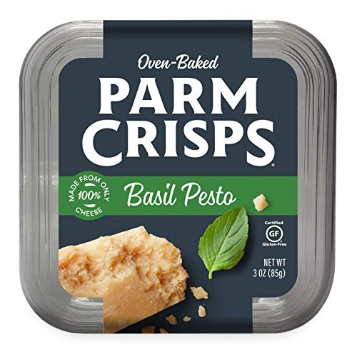 Parmcrisps Basil Pesto Parmesan Cheese Crisps, 3 Oz Pack Of 4,
