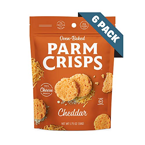Parmcrisps Cheddar, 1.75 Ounce Pack Of 6, Keto Snacks, 100% Ch