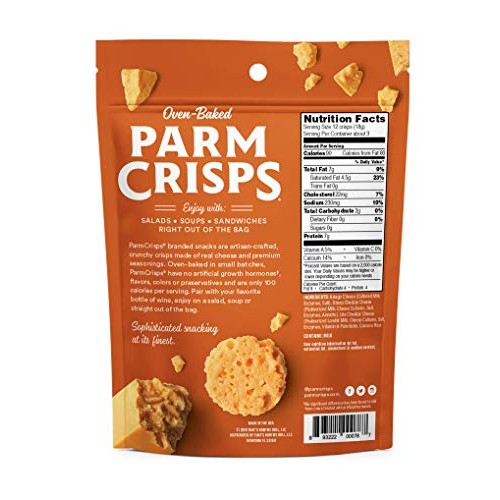Parmcrisps Cheddar, 1.75 Ounce Pack Of 6, Keto Snacks, 100% Ch