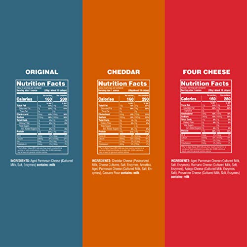 Parmcrisps Cheese Variety Pack, 100% Real Cheese Crisps, Origina