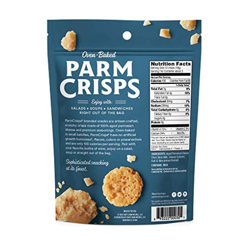 Parmcrisps Original, 1.75 Oz Pack Of 12, Keto Snacks, 100% Che