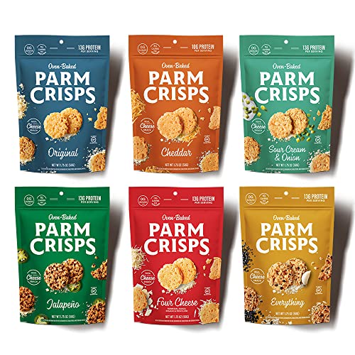 ParmCrisps – Original Parmesan, Sour Cream & Onion, Cheddar, Fou...
