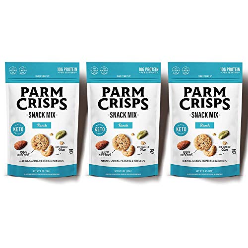 Parmcrisps Snack Mix Ranch, 6Oz Pack Of 3, Keto Cheese And Nut
