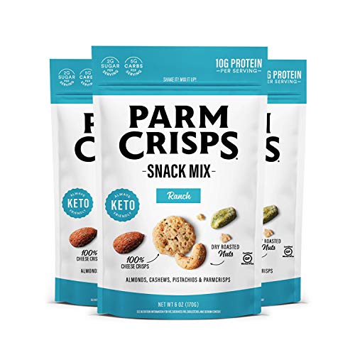 Parmcrisps Snack Mix Ranch, 6Oz Pack Of 3, Keto Cheese And Nut