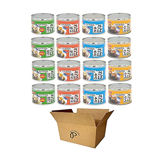 Nissui Canned Mackerel 4 Flavor Variety Pack - Soy Sauce, Soybea...